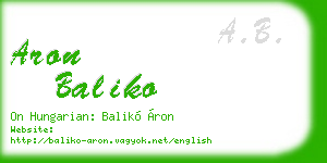 aron baliko business card